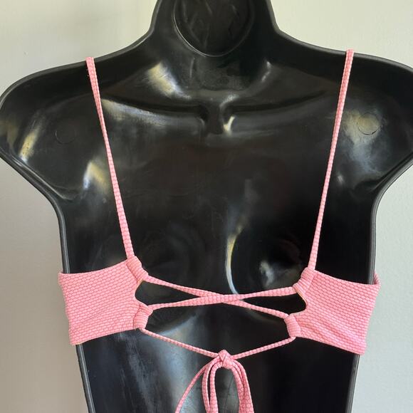 Maaji sz M Pink Reversible Bikini‎ Set High Waist Tie Back Swimwear - Picture 8 of 9
